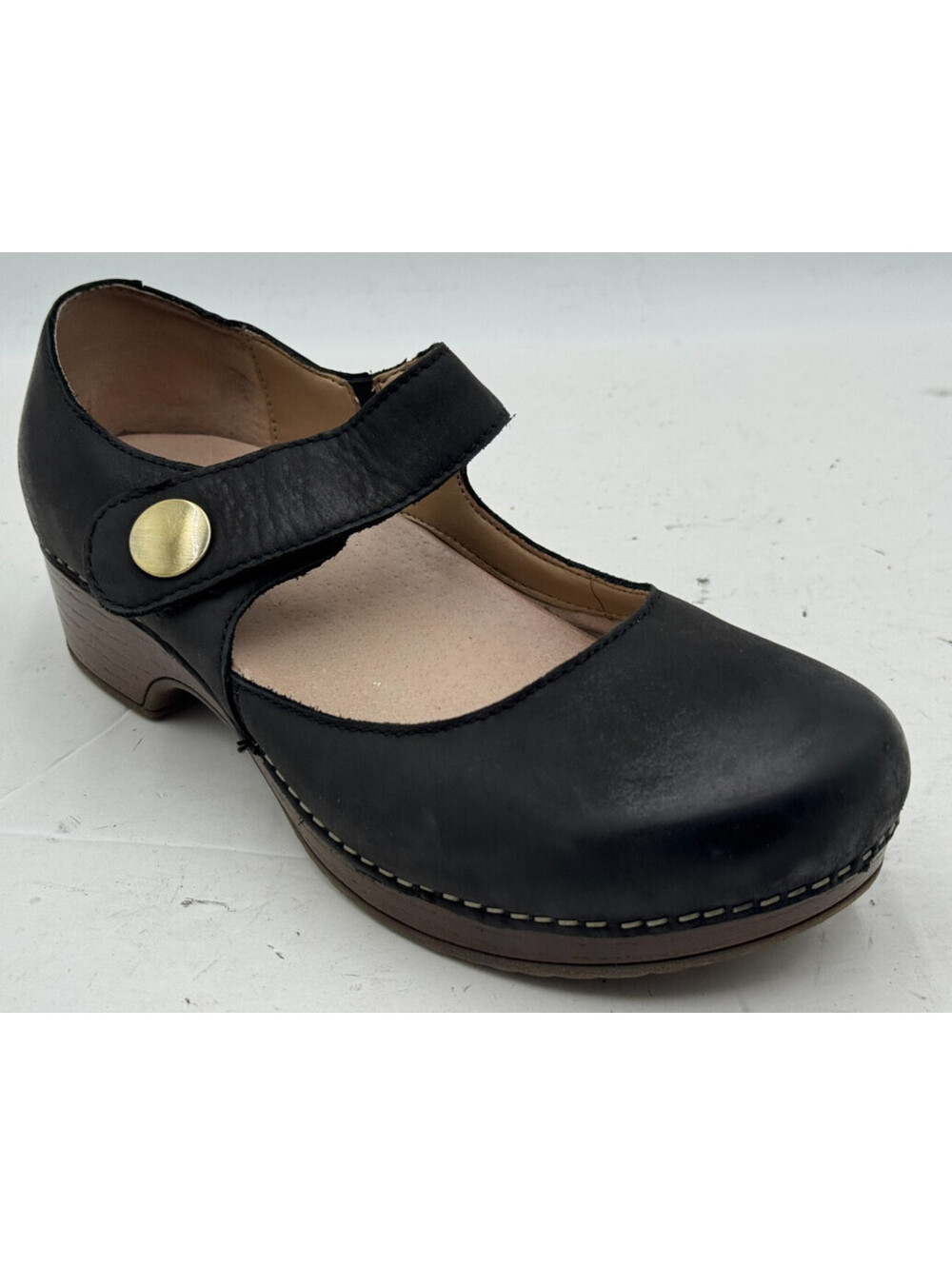 Dansko Beatrice Women's Clogs 6.5-7 Rich Brown Leather Round Toe Slip On Shoes